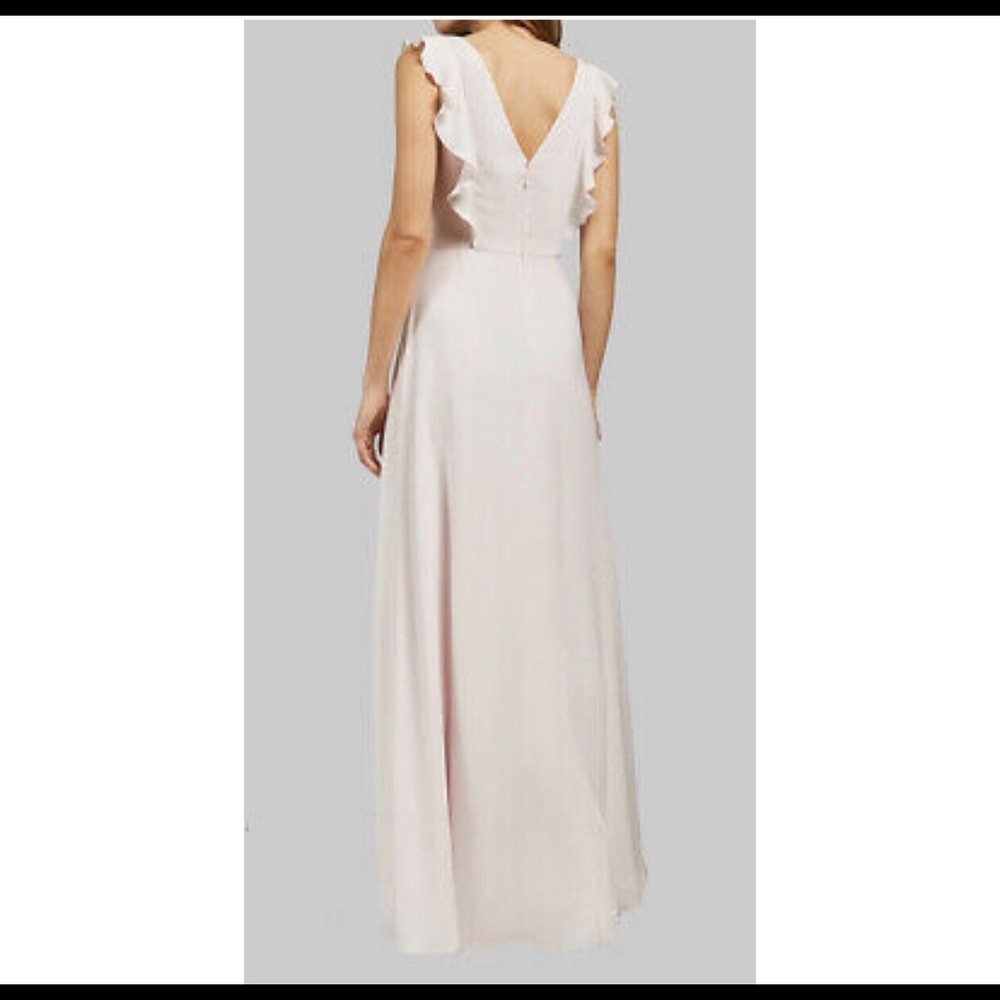 Ted Baker Ardenia Waterfall Ruffle Gown Nude SZ 4 US SIZE 12  ($395) NudePink